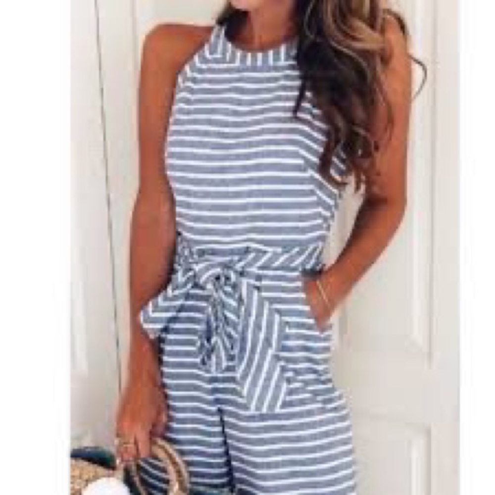 CBR Striped Romper NWT nautical size m
